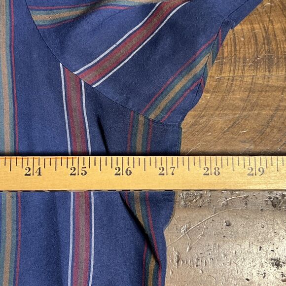 ELY Cattleman Western Pearl Snap Blue Striped Shirt Mens Tall Man XL Rodeo - Picture 5 of 6